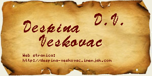 Despina Veškovac vizit kartica